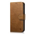iCarer Oil Wax Wallet Case 2in1 Case iPhone 14 Leather Flip Cover Anti-RFID brown (WMI14220721-TN), iCarer