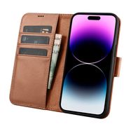 iCarer Wallet Case 2in1 iPhone 14 Pro Leather Flip Case Anti-RFID brown (WMI14220726-BN), iCarer