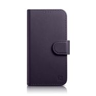 iCarer Wallet Case 2in1 Cover iPhone 14 Pro Anti-RFID Leather Flip Case Dark Purple (WMI14220726-DP), iCarer