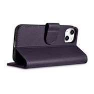 iCarer Wallet Case 2in1 Cover iPhone 14 Pro Anti-RFID Leather Flip Case Dark Purple (WMI14220726-DP), iCarer