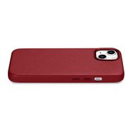 iCarer Case Leather case cover made of natural leather for iPhone 14 Plus red (compatible with MagSafe), iCarer