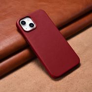 iCarer Case Leather case cover made of natural leather for iPhone 14 Plus red (compatible with MagSafe), iCarer