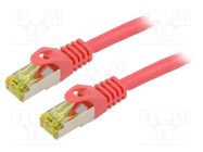 Patch cord; S/FTP; 6a; stranded; Cu; LSZH; red; 1.5m; 27AWG; Cores: 8 LANBERG