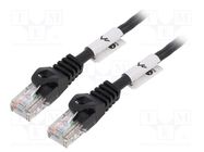 Patch cord; U/UTP; 5e; stranded; CCA; PVC; black; 5m; 26AWG; Cores: 8 LANBERG