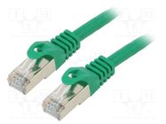 Patch cord; F/UTP; 6; stranded; CCA; PVC; green; 15m; 26AWG; Cores: 8 LANBERG
