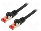Patch cord; S/FTP; 6; stranded; Cu; LSZH; black; 0.25m; 26AWG LANBERG
