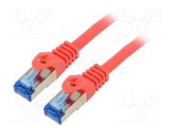 Patch cord; S/FTP; 6a; stranded; CCA; LSZH; red; 1.5m; 26AWG; Cores: 8 LANBERG