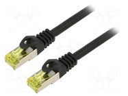 Patch cord; S/FTP; 6a; stranded; Cu; LSZH; black; 1m; 27AWG; Cores: 8 LANBERG