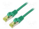 Patch cord; S/FTP; 6a; stranded; Cu; LSZH; green; 1.5m; 27AWG LANBERG