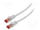 Patch cord; S/FTP; 6; stranded; Cu; LSZH; grey; 1m; 26AWG; Cores: 8 LANBERG