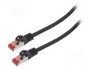 Patch cord; S/FTP; 6; stranded; Cu; LSZH; black; 1.5m; 26AWG; Cores: 8 LANBERG