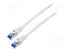 Patch cord; S/FTP; 6a; stranded; CCA; LSZH; white; 0.5m; 26AWG LANBERG