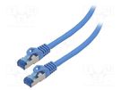 Patch cord; S/FTP; 6a; stranded; CCA; LSZH; blue; 1.5m; 26AWG LANBERG