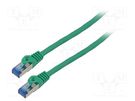 Patch cord; S/FTP; 6a; stranded; CCA; LSZH; green; 10m; 26AWG LANBERG