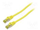 Patch cord; S/FTP; 6a; stranded; Cu; LSZH; yellow; 0.25m; 27AWG LANBERG