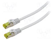 Patch cord; S/FTP; 6a; stranded; Cu; LSZH; grey; 0.5m; 27AWG; Cores: 8 LANBERG