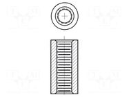 Screwed spacer sleeve; 25.4mm; Int.thread: UNF10-32; cylindrical KEYSTONE