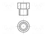 Spacer sleeve; 4.75mm; brass; nickel; Øint: 3.66mm KEYSTONE