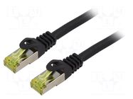 Patch cord; S/FTP; 6a; stranded; Cu; LSZH; black; 1.5m; 27AWG LANBERG