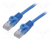 Patch cord; U/UTP; 5e; stranded; CCA; PVC; blue; 0.25m; 26AWG; 1pcs. LANBERG