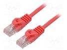 Patch cord; U/UTP; 5e; stranded; CCA; PVC; red; 0.5m; 26AWG; Cores: 8 LANBERG