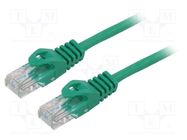 Patch cord; U/UTP; 5e; stranded; CCA; PVC; green; 1m; 26AWG; Cores: 8 LANBERG