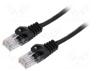 Patch cord; U/UTP; 5e; stranded; CCA; PVC; black; 1.5m; 26AWG; 1pcs. LANBERG