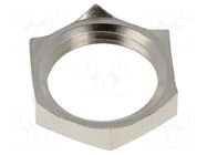 Nut; with earthing; PG9; brass; 18mm; Thread: PG; Plating: nickel LAPP