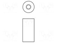 Screwed spacer sleeve; 25.4mm; Int.thread: UNC8-32; cylindrical KEYSTONE