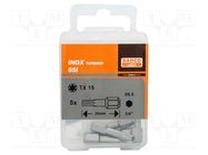 Screwdriver bit; Torx®; TX15; Overall len: 25mm; 5pcs. BAHCO