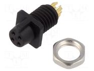 Connector: circular; socket; female; PIN: 4; 60V; gold-plated; 3A BINDER