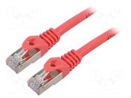 Patch cord; RJ45 plug,both sides; F/UTP; 6; stranded; CCA; PVC; red LANBERG