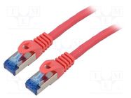 Patch cord; S/FTP; 6a; stranded; CCA; LSZH; red; 1m; 26AWG; Cores: 8 LANBERG