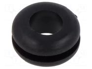 Grommet; Ømount.hole: 7.5mm; Øhole: 5.5mm; black; 0÷80°C; PVC ESSENTRA
