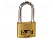 Padlock; shackle; brass; Protection: low (level 5); A: 40mm; B: 40mm KASP