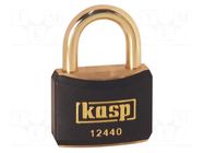 Padlock; shackle; brass; Protection: low (level 4); A: 40mm; B: 21mm KASP