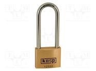 Padlock; shackle; Protection: medium (level 7); brass; A: 50mm KASP