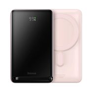 Baseus Magnetic Bracket power bank with wireless charging MagSafe 10000mAh 20W Overseas Edition pink (PPCX000204) + USB Type C cable Baseus Xiaobai Series 60W 0.5m, Baseus