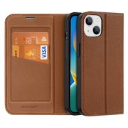 Dux Ducis Skin X2 case for iPhone 14 case with magnetic flap brown, Dux Ducis