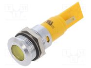 Indicator: LED; flat; yellow; 24VDC; 24VAC; Ø16mm; IP67; ØLED: 10mm CML INNOVATIVE TECHNOLOGIES