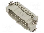 Connector: HDC; contact insert; male; CNE; PIN: 16; 16A; 600V; 16+PE ILME