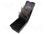 Drill set; for wood; high speed steel cobalt HSS-E; 25pcs. DKM