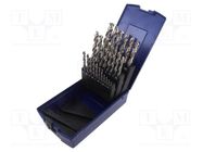 Drill set; for metal; high speed steel grounded HSS-G; 25pcs. DKM