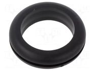 Grommet; Ømount.hole: 25.5mm; Øhole: 22mm; black; 0÷80°C; PVC ESSENTRA
