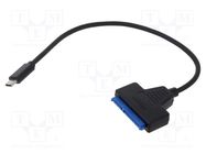 USB to SATA adapter; PnP; SATA plug,USB C plug; 0.25m; 5Gbps SAVIO