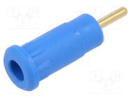 Connector: 2mm banana; socket; 10A; 29mm; blue; soldered,on panel STÄUBLI