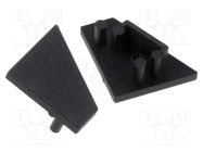 Cap for LED profiles; black; 20pcs; CORNER10 TOPMET