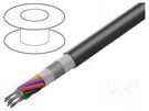 Wire; 3x26AWG; shielded,silver plated copper braid; black; 600V AGILINK MICROWIRES