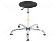 Stool; ESD; Seat dim: Ø345mm; 560÷810mm; max120kg; Rsurf: 0.1÷1MΩ RT WORK