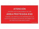 Information board; ESD; 150x300mm; red; Language: ES STATICTEC